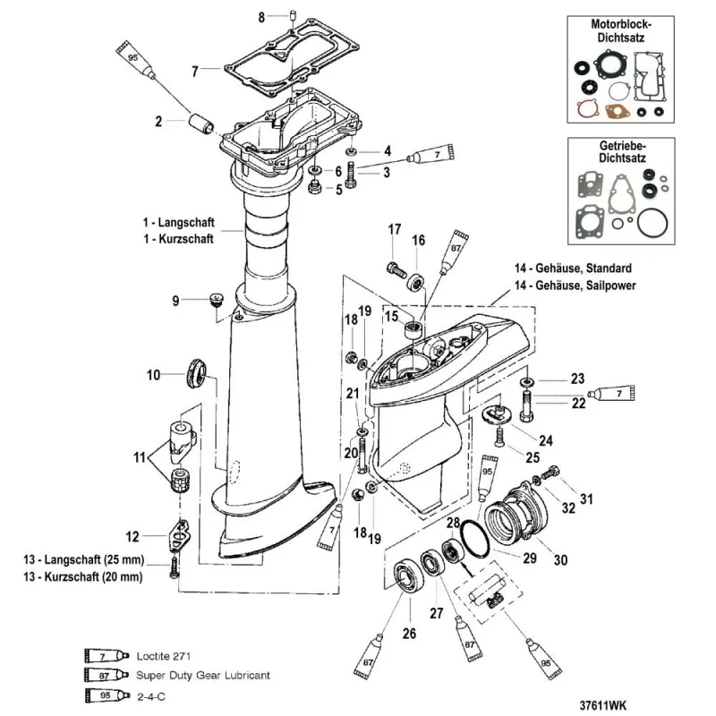 4 / 5 Schaft / Getriebegehäuse- s/n 9477830 bis 9589153