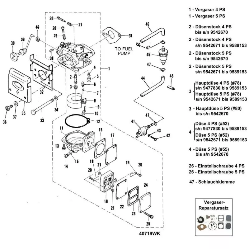 4 / 5 Vergaser - s/n 9477830 bis 9589153