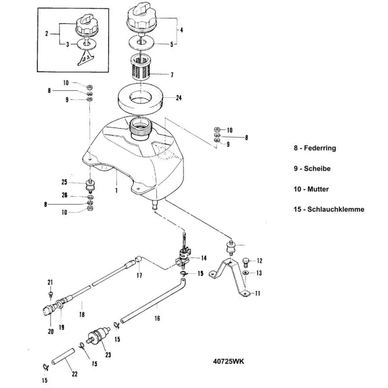 4 / 5 Einbautank - s/n 9477830 bis 9589153