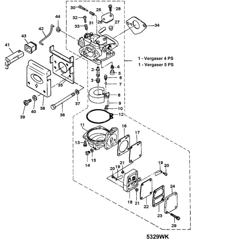 4 / 5 Vergaser - s/n 0P017000 bis 0P40099