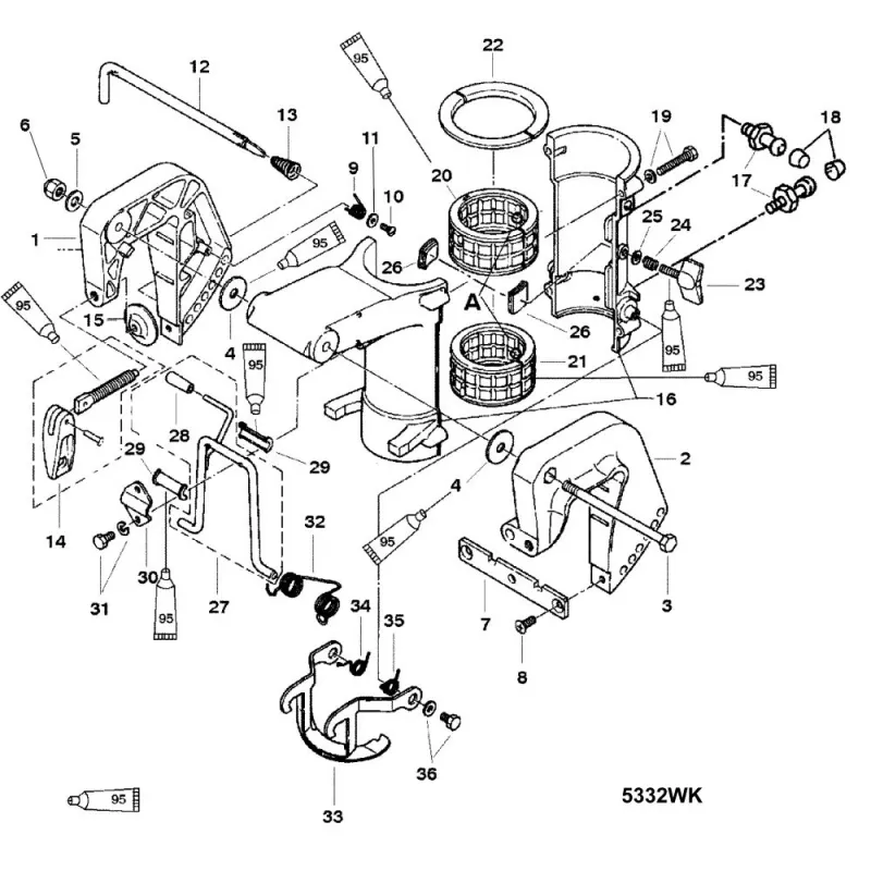 4 / 5 Motorhalterung - s/n 0P017000 bis 0P40099