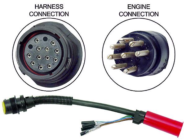 Steuer Adapter Motor ->10 Mercury Kabel Adapterkabel 866337T01 Kabelbaum 14Pin 