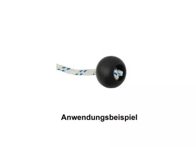 Griffkugel weiß, Außen-Ø 19 mm, 4 mm Leine max.